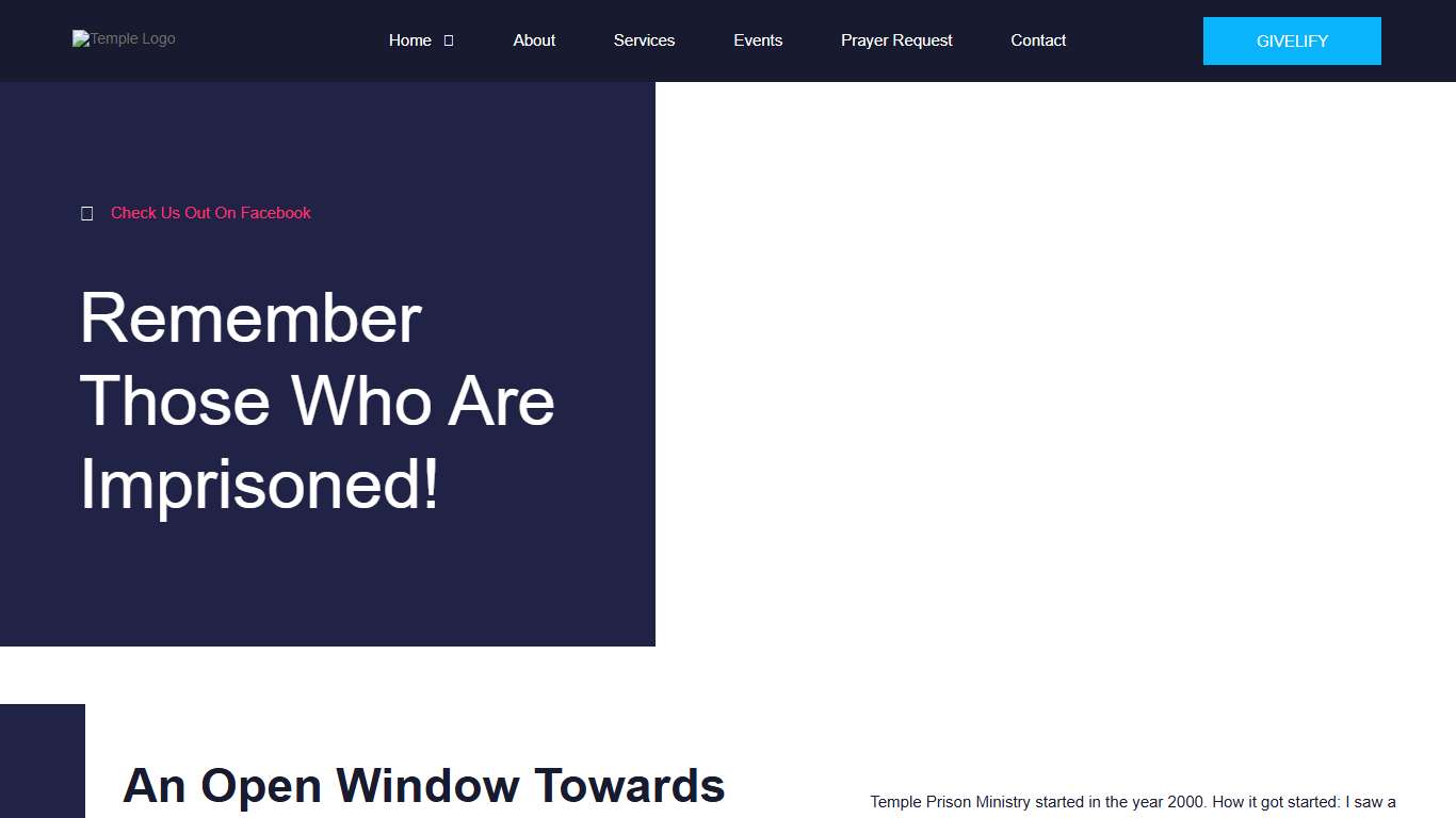 Prison Ministry – Temple of Hope, Faith, and Grace