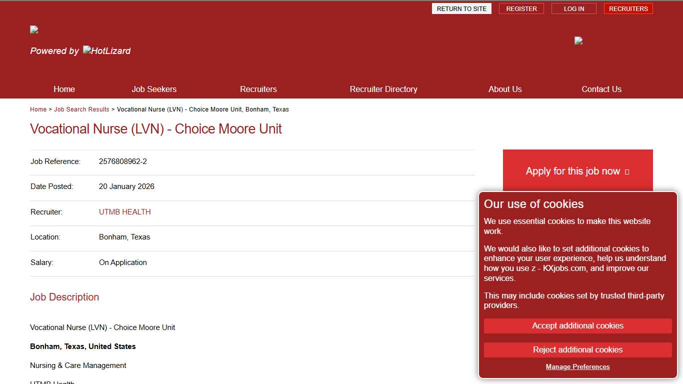 Vocational Nurse (LVN) - Choice Moore Unit, Bonham, Texas - z - KXjobs.com