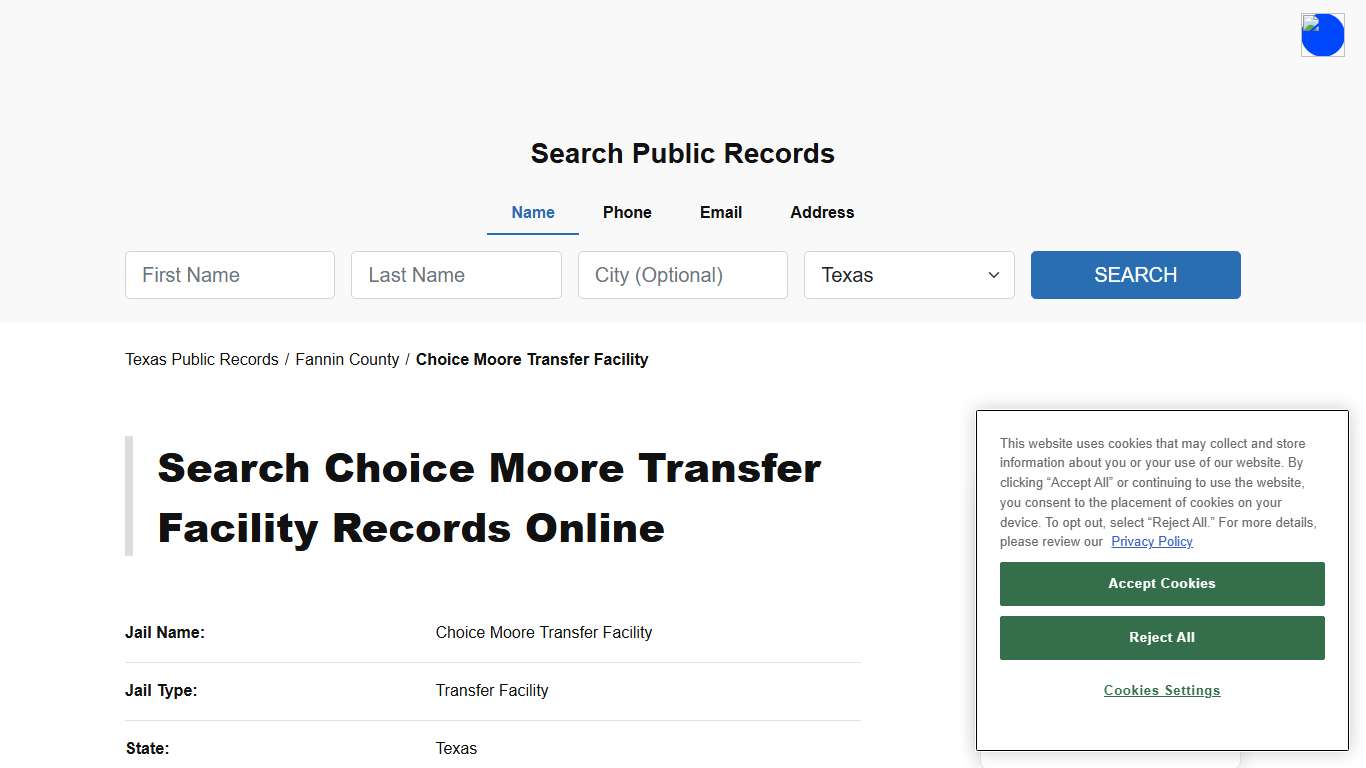 Choice Moore Transfer Facility - Fannin - Texas - TPI